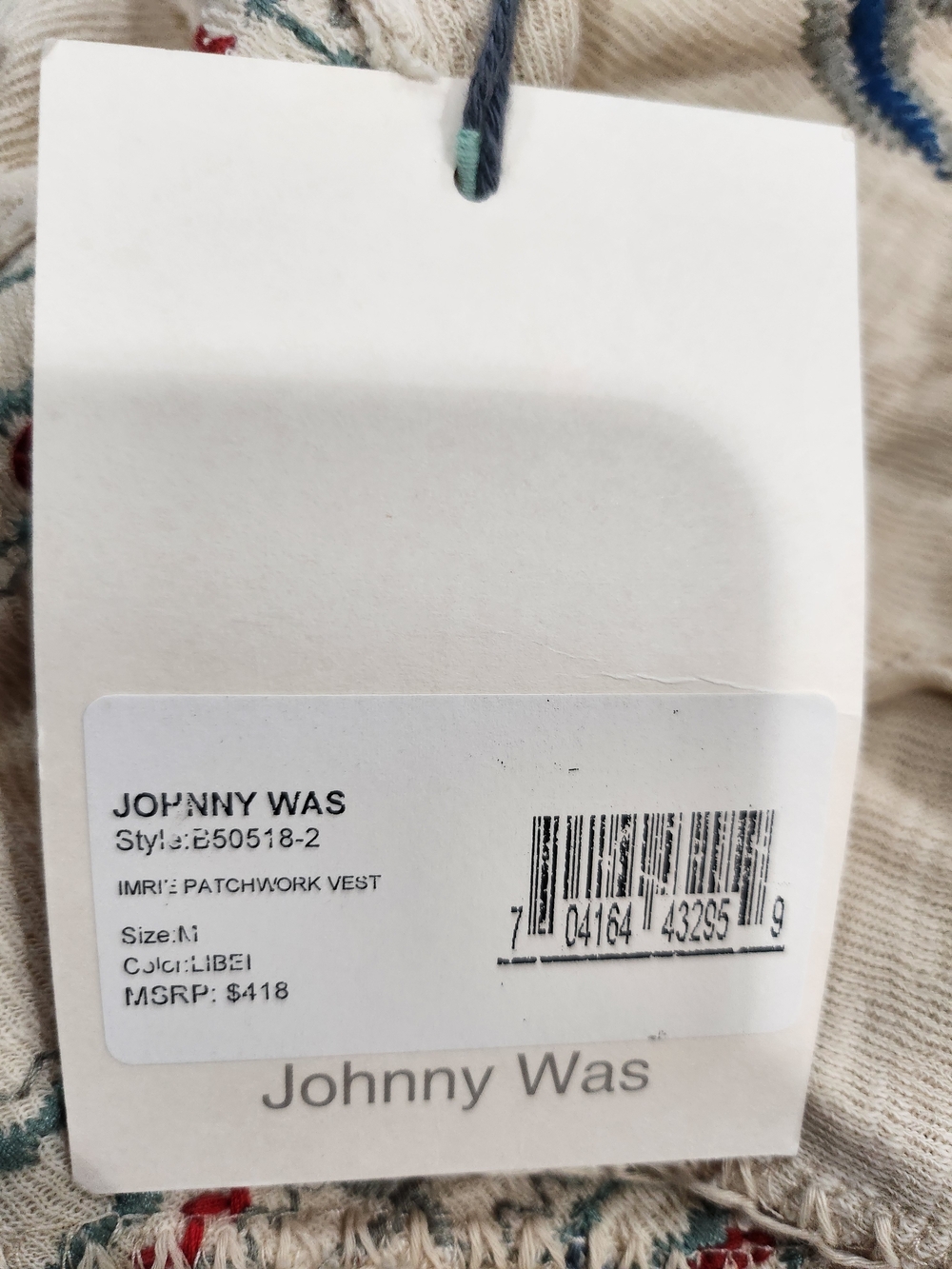 NWT Johnny Was Biya Imrie Patchwork Embroidered Vest Cream Boho Sz M - Picture 10 of 16